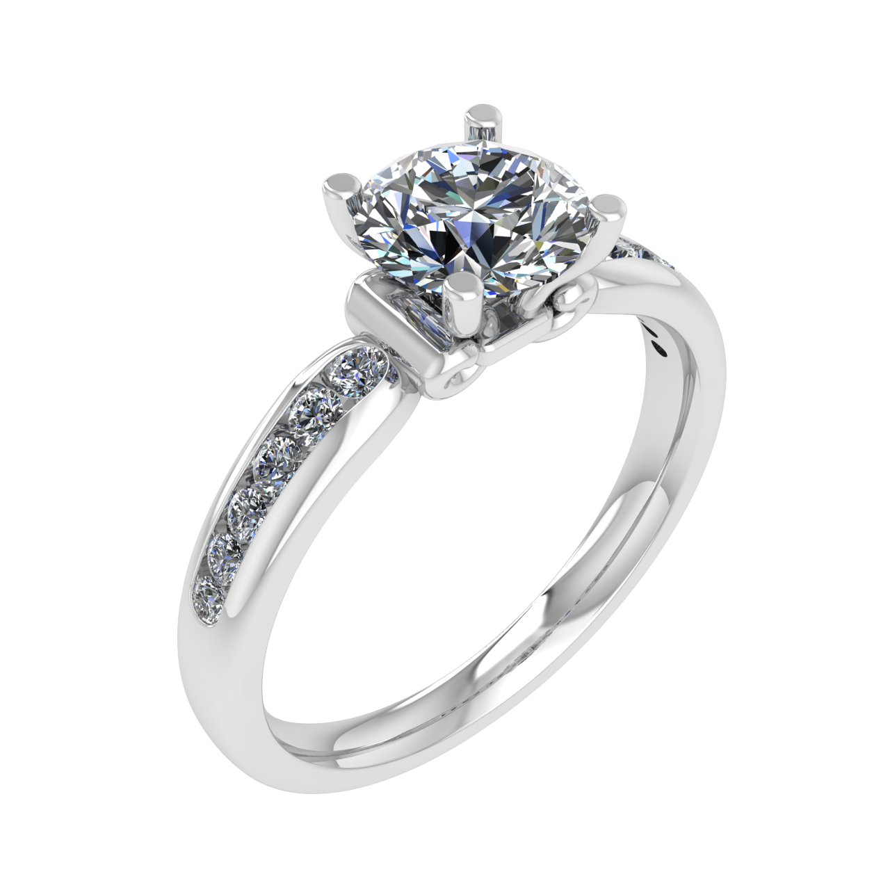 ACCENTED 6.50mm ROUND ENGAGEMENT RING